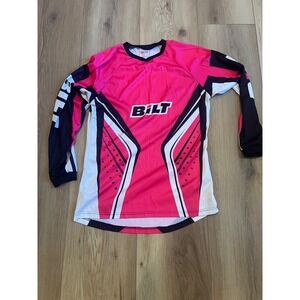 BiLT Motocross Jersey Adult Small Pink Black White MX Dirt Bike ATV Riding S